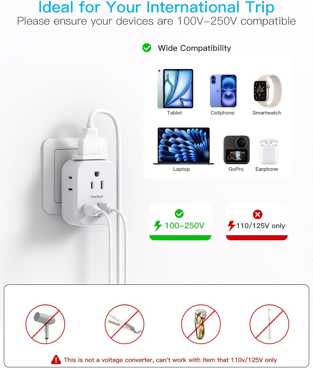 2 Pack PD 20W US to Australia Power Plug Adapter, New Zealand Power Adapter with 4 Outlets 4 USB Ports(2 USB C), Type I Plug Adapter for USA to Australian AU China Argentina Fiji Travel Essentials - Image 7