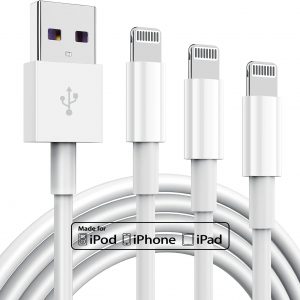 3 Pack Apple MFi Certified Charger Cable 6ft, Lightning to USB Cable Cord 6 Foot, 2.4A Fast Charging,Apple Phone Long Chargers for iPhone 13/12/11/11Pro/11Max/ X/XS/XR/XS Max/8/7/6