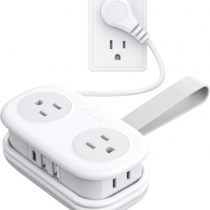 Travel Power Strip, ORICO 4 Outlets 3 USB Ports (1 USB C) with 4FT Wrapped Short Extension Cord, Compact Power Strip for Hotel Travel Essentials Cruise Approved-AP3