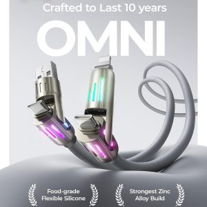 LISEN USB C to Lightning Cable, Chubby 240W 4 in 1 Charging Cable 6.6FT, USB A/C to C/Lightning with Light for Valentines Day Gifts Fits iPhone 17 16 15 14 Pro Max/MacBook/iPad/Samsung S25/Switch/PS5