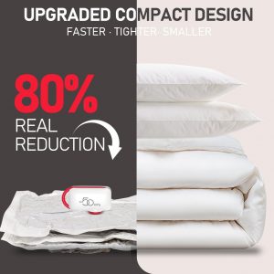 Vacuum Storage Bags for Travel, 10 Pack Vacuum Seal Bags for Clothing Travel, Compression Packing Kit with High Pressure Electric Pump, Space Bags for Clothes Luggage Traveling