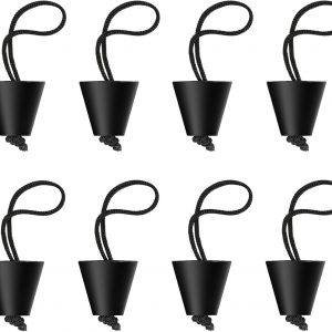 Axlksia 8 Pcs Kayak Scupper Plugs Kit, Silicone Universal Kayak Scupper Plug Drain Holes Stopper Bung with Lanyard, Kayak Accessories