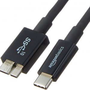 Amazon Basics USB-C to Micro USB 3.1 Gen 2 Fast Charging Cable, 10Gbps High-Speed, 3 Foot, Black