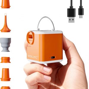 Portable Air Pump for Inflatables, 2400mAh Ultra Powerful Mini Air Mattress Pump with Camping Light, 4.5kPa Electric Air Pump Camping Gear for Pool Float, Air Mattress,Vacuum Storage Bags