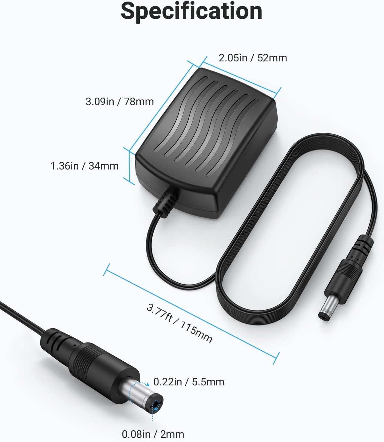 ANNKE Security Power Adapter Supply AC to DC 12V2A and 1-to-4 Splitter Power Cord for CCTV Surveillance Camera DVR System - Image 6