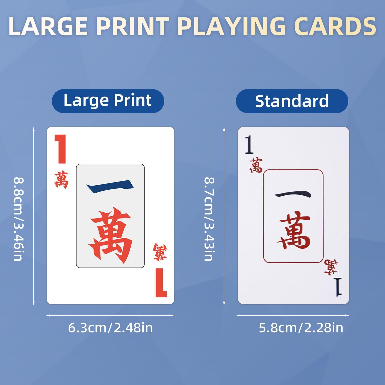166-Pcs Mahjong Playing Cards - Waterproof & Non-Slip PVC Material, Large Font for Easy Reading, Durable & Portable, Ideal for Beginners & Elderly, Perfect for Travel, Camping,Family Games - Image 3