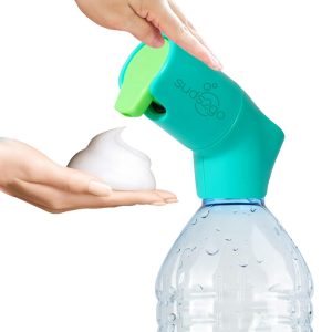 Suds2Go Portable Hand Washing Station Refillable Cap Universal Fit for Most Disposable Water Bottles with Foam Soap Reservoir, Hand Foam Soap Station for Travel, Camping, Outdoor Sink Solution