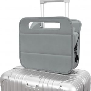 CONTAIL 13 Inch 3L 4-in-1 Travel Essentials Organizer, Small Business Handbag, Suitcase Drink Holder,Phone Tablet Holder,Airport Accessories Storage,Grey