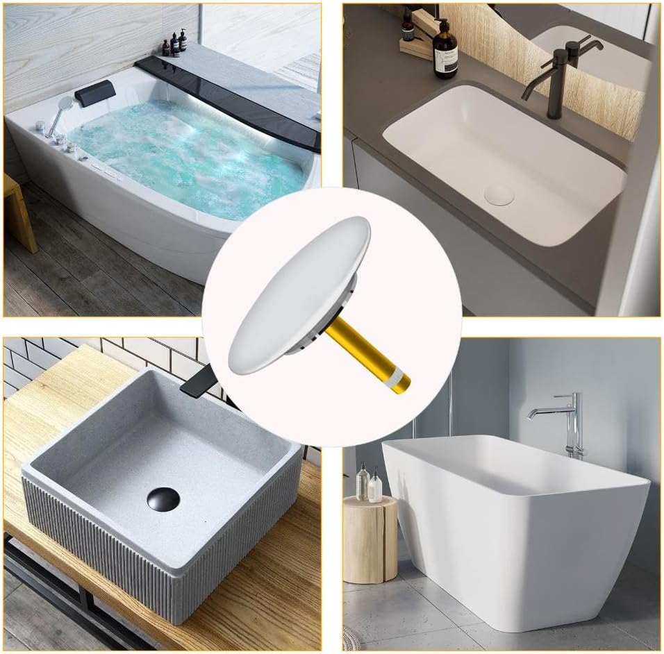 TopHomer 70mm Universal Basin Sink Stopper, Bathtub Drain Chock Plug, Pop-up Bath Drain Stopper and Cover, Sealing Drains for Tub, Easy Installation and Clearing - Image 3