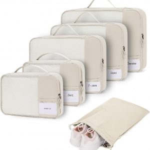 ECOHUB 4 Set /6 Set Packing Cubes for Travel Durable Suitcase Organizer Bags Set with Personalized Tag Various Sizes Travel Essentials Traveling Accessories for Luggage Machine Washable