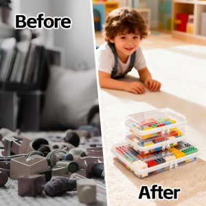 4Pcs Clear Hard Shell Zipper Case -Transparent Pouch Bag Storage Case Plastic Packing Cube Sided Organizer Container Box, Lightweight Foldable for Travel, Pencil, Cosmetics, Toiletry, Toy(SMLXL)