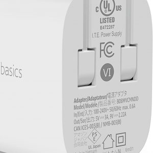 Amazon Basics 20W One-Port USB-C Wall Charger with Power Delivery PD for Tablets & Phones (iPhone 16/15/14/13/12/11/X, iPad, Samsung, and more), non-PPS, 1.81 x 1.73 x 1.09 inches, White
