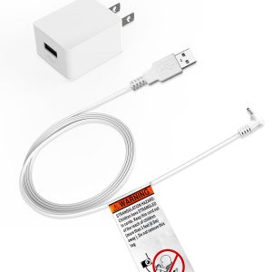 HelloBaby Official USB Power Cord & Adapter for HB6550/HB6560/ Plus/HB6081/HB6339/HB30/HB40, 5ft Replacement 5V1A Charger for Hello Baby HB6550/HB6560, Portable Charging Cable(UL Safety Certification)