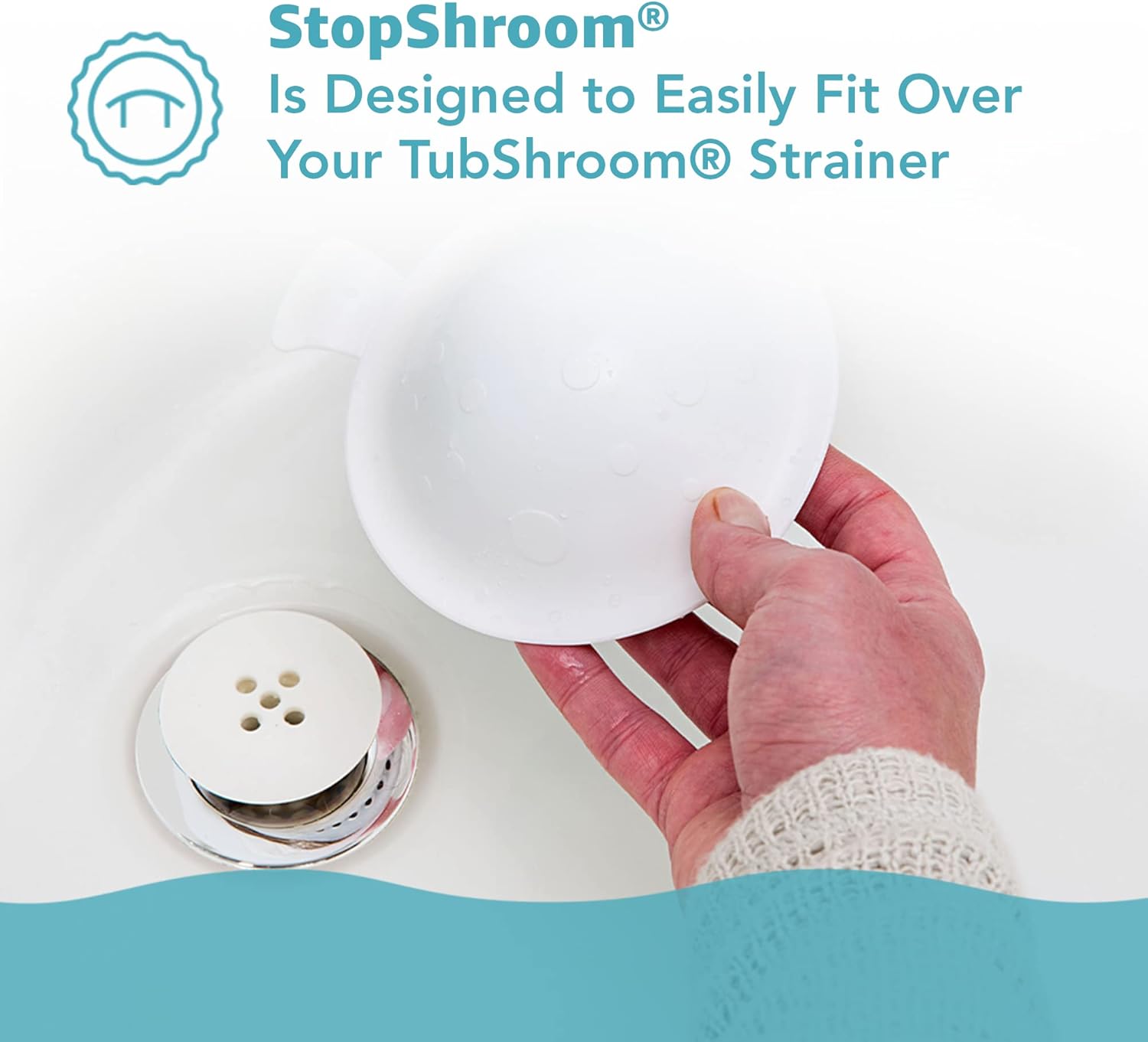 StopShroom The Ultimate Universal Drain Stopper Plug for Bathtub, Bathroom, and Kitchen Sink Drains (White) - Image 7
