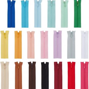 FINGERINSPIRE 20 PCS Super Tiny Zippers – 3.5 inch Long Micro Mini Colorful Nylon Zippers for Doll Clothes, Wallets & Projects