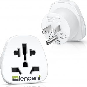 LENCENT World to US Plug Adapter, [2 Packs] European EU Europe/UK/Australia/China/Italy to USA American Outlet Power Adaptor Travel Plug Adapter