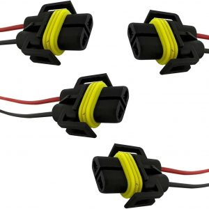 H8 H9 H11 880 881 Female Nylon Adapter Wiring Harness Sockets Wire for Fog Lights, Waterproof Fog Light Adapters Plug, Universal for Most Cars (4 Pack)