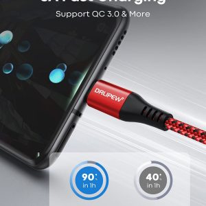 USB C Cable 10 ft 3Pack, Extra Long USB A to USB C Cable 10ft Braided Type C Fast Charging Cord for Samsung Galaxy S20 S21 S22 S23 S24 Ultra 5G S10 S9, A20 A51 A52 A72, iPhone 15 Series, PS5, Switch