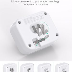 Cruise Ship Essentials, Cruise Power Strip with Foldable Plug, Travel Essentials with USB C, Outlet Extender No Surge Protector, Multi Plug Wall Outlet with 3 Outlets,Outlet Adapter Japan Plug Adapter