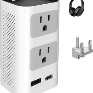 Mapambo Upgraded 2000W 220V to 110V Voltage Converters US to Europe Power Converter for Europe Combo with 1 USB A and 1 USB C International Travel Adapter for Hair Dryer