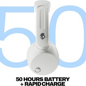 Skullcandy Icon 180 Wireless On-Ear Bluetooth Headphones, Up to 50 Hours Battery, Lightweight and Travel Ready, Secure Fit, Sweat and Water Resistant, Microphone iPhone Android – Bone