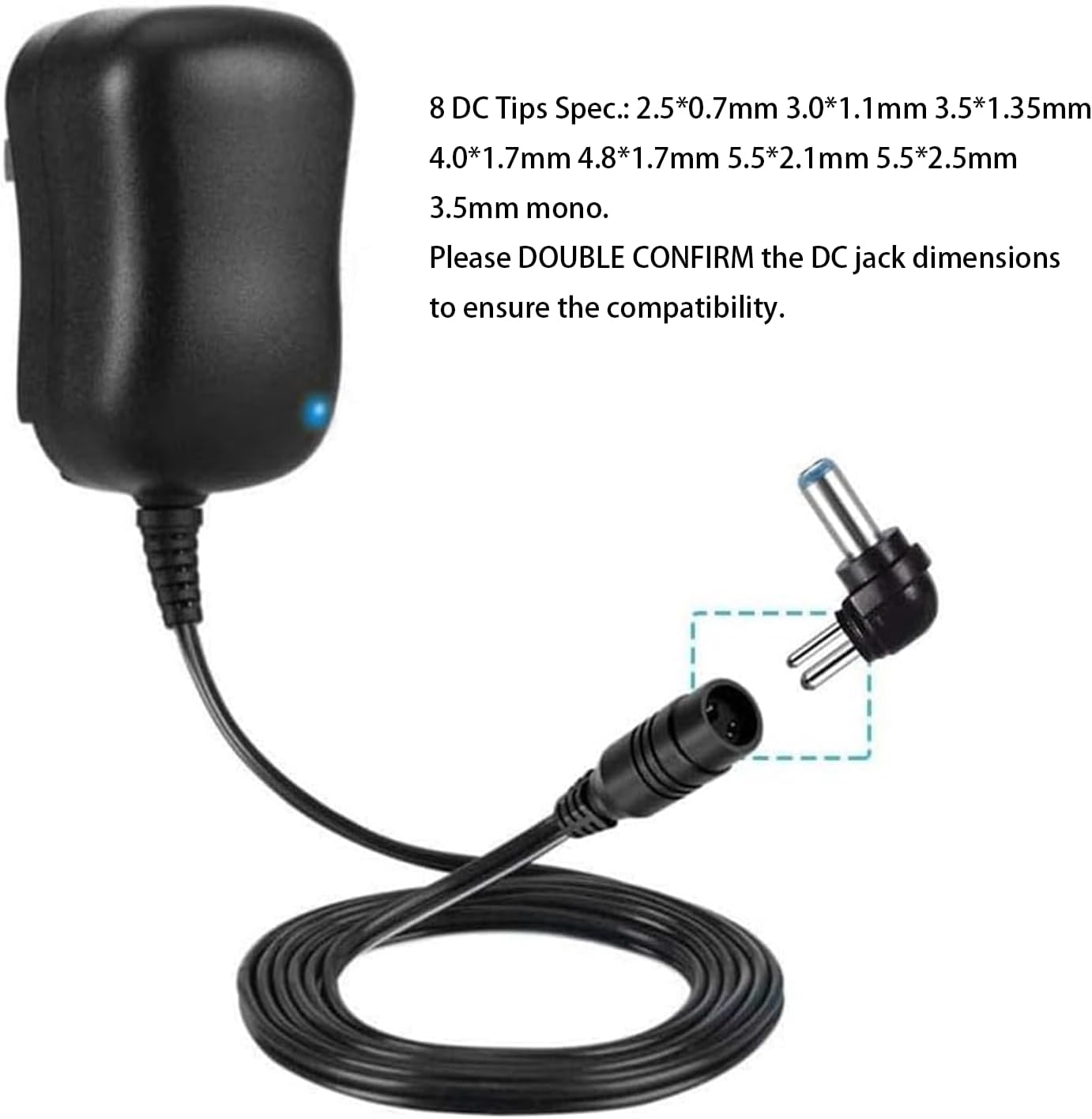 Belker 12W Universal 3V 4.5V 5V 6V 7.5V 9V 12V AC DC Adapter Power Supply for Household Electronics - Max. 1000mA - Image 4