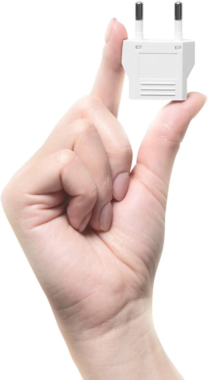 4 Pack European Travel Plug Adapter, Unidapt US to Europe Plug Adapter, European Adapter Type C Pin Adaptor, Outlet Converter America USA to Europe Italy Spain Germany France EU, Power Plug, White - Image 8