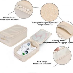 Travel Shoe Bags, Foldable Waterproof Shoe Puches Organizer-Double Layer (Multi-colored4)