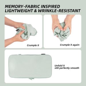 4 Set Compression Packing Cubes for Travel, Wrinkle-Resistant Memory Fabric Luggage Organizers, Lightweight Expandable Suitcase Cubes with Breathable Mesh (Light Green)