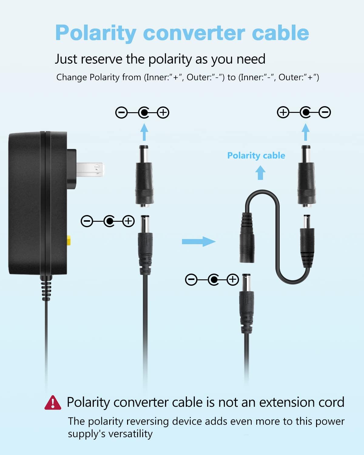Aclorol Universal Power Adapter 30W 12V 9V 7.5V 6V 5V 4.5V 3V Adjustable Variable Power Supply AC/DC Adapter Converter Switching 100V-240V AC to DC 3V-12V with Polarity Converter & 14 Tips - Image 3