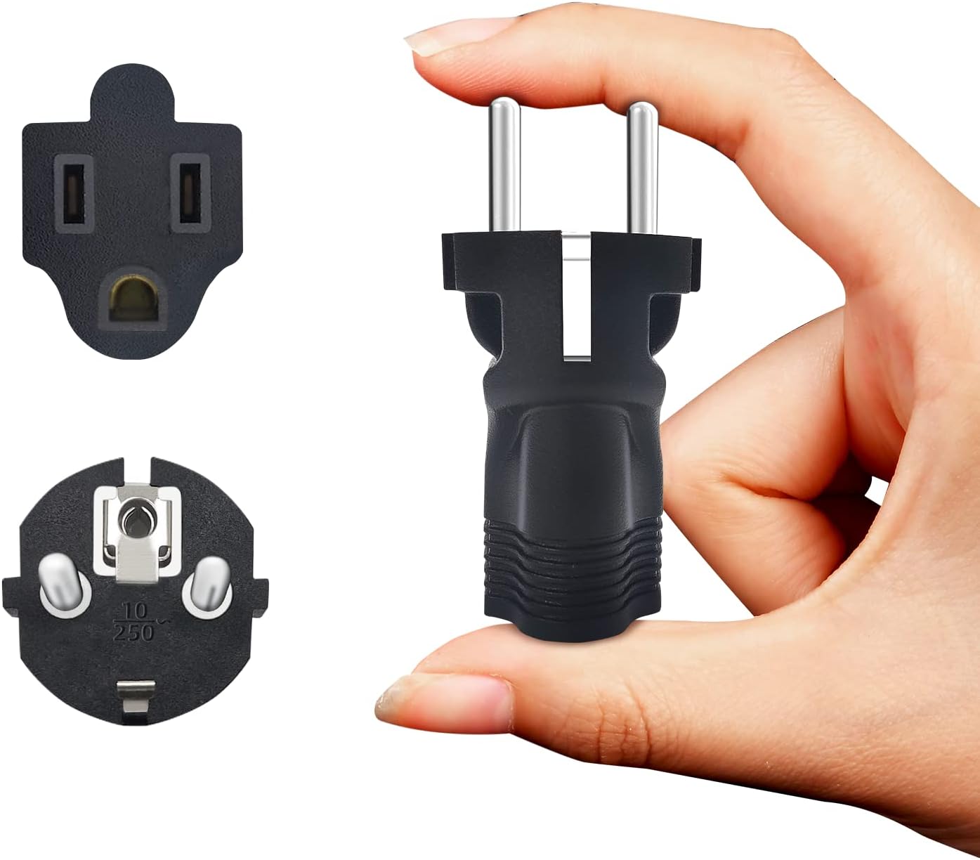 Type E/F Germany European Travel Adapter, Yinleader International Power Plug with 2 Outlet,US to Most of Europe EU German Russia French Norway Iceland Greece Korea Spain (2 Pack) - Image 4