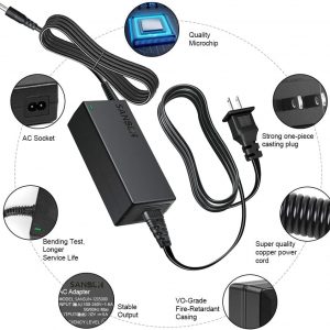 12V 5A Power Supply, AC 120V to DC12V 5.5×2.1mm Jack Converter, 12 Volt LED Driver 60W Adapter Transformer for Strip Lights, Surveillance Cameras, External HDD, Monitor, CCTV (Pack of 1)