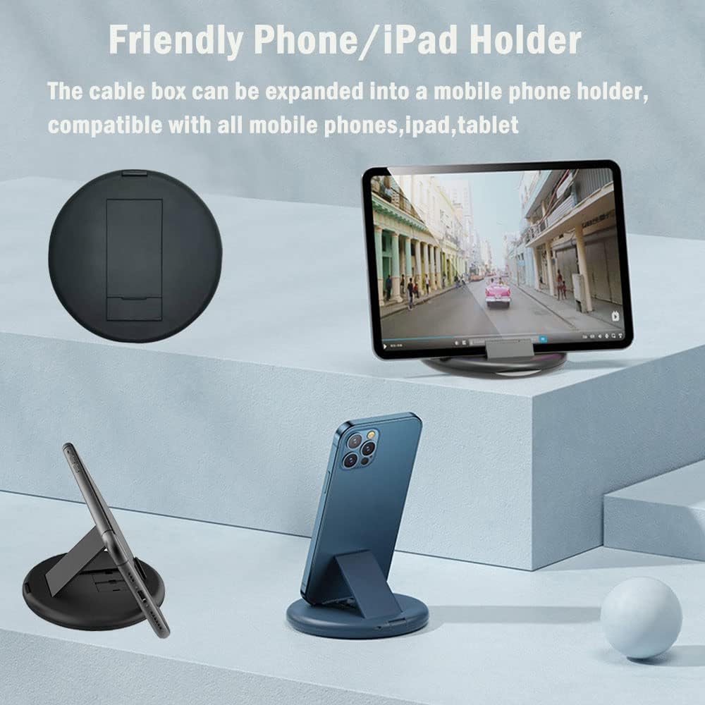 USB C Adapter Cable Kit, Multi Charging Cable Case Convertor USB C to iOS Device/Type C/Micro/USB A Adapter, Data Transfer Contains Card Slot for Traveling, Use as Phone Holder (Black) - Image 7