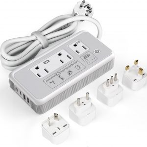 220V to 110V Voltage Converter, 2000W Adapter US to Europe International Travel, Mapambo Universal Voltage Converter with 4 USB Charger (2 USB C), 3 AC Sockets and EU/UK/AU/IT Plug Power Adaptor