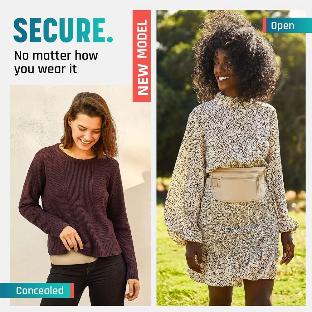 Secure Travel Money Belt, Anti-Theft Passport Holder Travel Wallet for Men Women, Hidden Under Clothes Belt Wallet, Security Travel Pouch, Waterproof Waist Bumbag for Money, Cards and Keys - Image 5