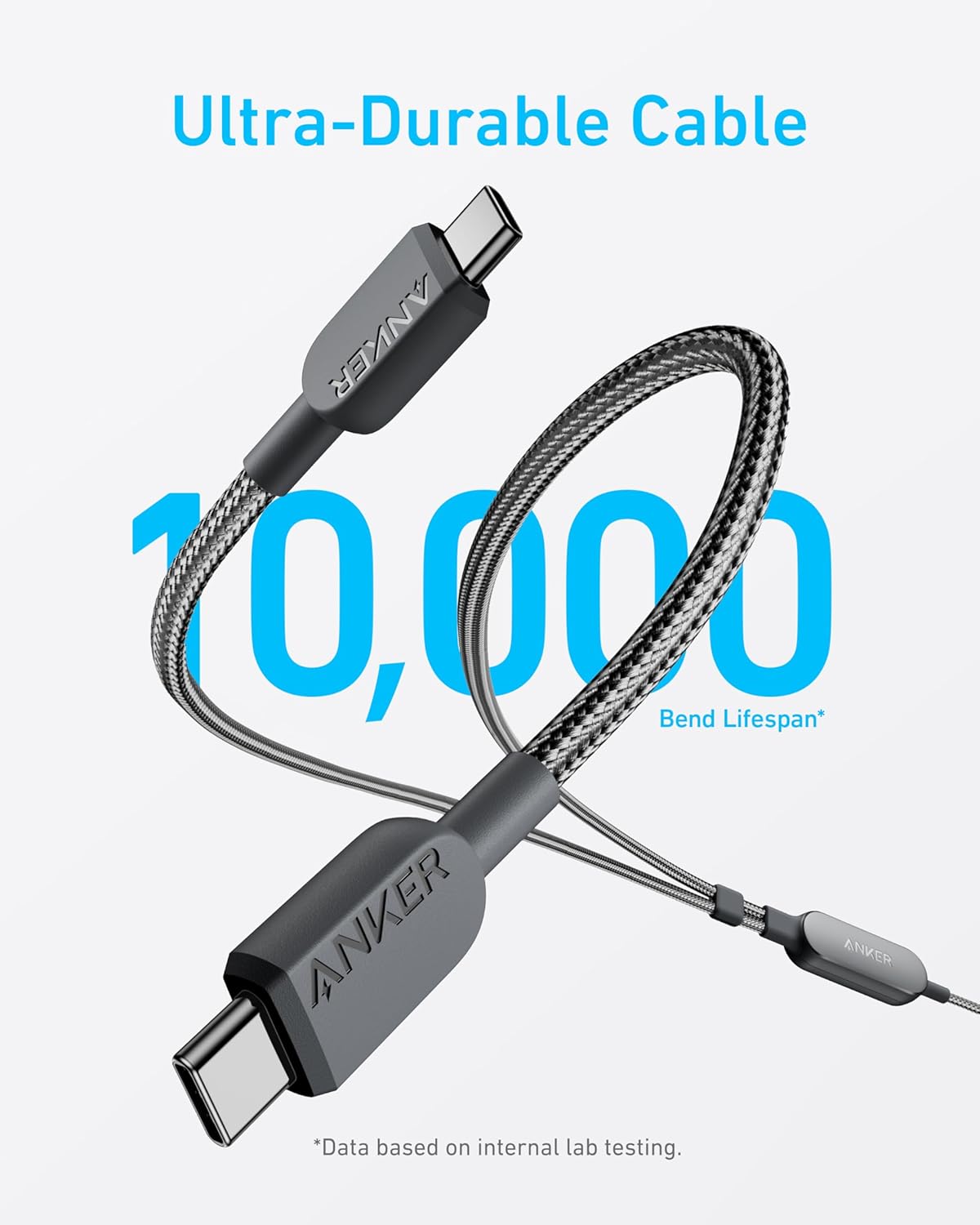 Anker Cable,4FT 2-in-1 USB C to USB C Cable 140W Max,Fast Charging for iPhone 17/17 Pro Max/16 Series,MacBook Air/Pro,and More(Braided,Black) - Image 5