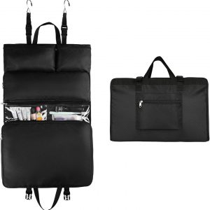 TABITORA Travel Clothes Organizer Portable Hanging Compression Packing Cubes Camp Organizer Travel Cases Suitcase Storage Large Capacity Carry On Closet (Black)