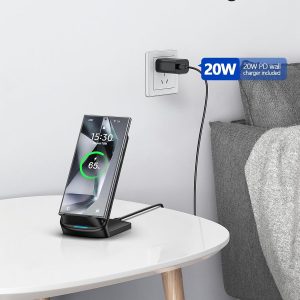 NANAMI Fast Wireless Charger, Qi Certified Wireless Charging Stand with PD20W Adapter USB Charger for iPhone 17/17 Air/17 Pro/17 Pro Max/16/15/14/13,10W for Samsung Galaxy S25/S24/S23/S22/S21/Note 20