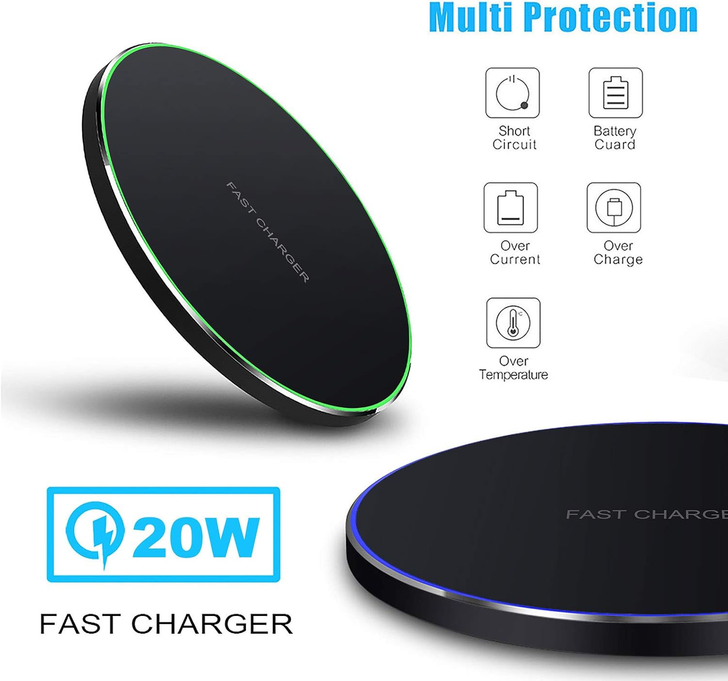 Fast Wireless Charger,20W Max Wireless Charging Pad Compatible with iPhone 17/17 Pro/16/15/14/13/12/SE/XS Max/XR,AirPods;FDGAO Wireless Charge Mat for Samsung Galaxy S25/S24/Note,Pixel/LG - Image 4