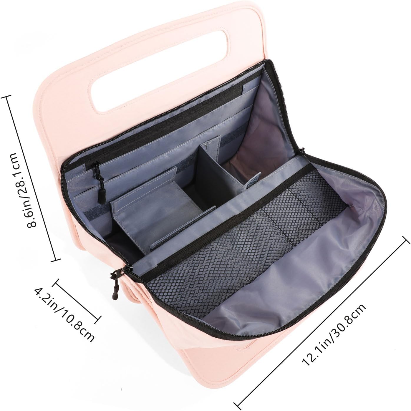 CONTAIL 13 Inch 3L 4-in-1 Travel Essentials Organizer, Small Business Handbag, Suitcase Drink Holder,Phone Tablet Holder,Airport Accessories Storage,Pink - Image 2