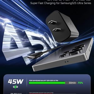 2026 New 45W USB C Super Fast Charging Android Phone Charger Fast Charger Compatible with Samsung Galaxy S25/S25 Ultra/S25+/S24/S24 Ultra/S24+/S23/S23 Ultra/S22/S20/S21/Note 20/Note 10