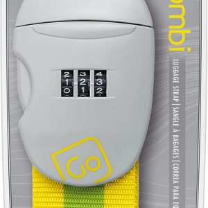 Combi Luggage Strap, Fully Adjustable Luggage Straps for Suitcases and Bags, Secure 3-Dial Combination Lock with Sturdy Buckle, Travel Essentials, Yellow/Green
