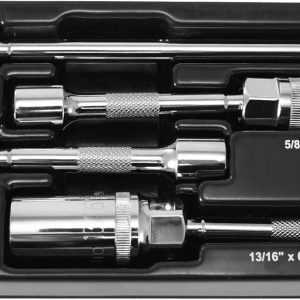 Astro Tools 94404 Magnetic Spark Plug Universal Extension Socket Set – 9/16″, 14mm, 5/8″, 16mm & 13/16″