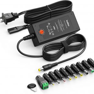 Belker 45W Universal 5V 6V 7.5V 9V 12V 13.5V 15V AC DC Adapter Power Supply for Household Eletronics LCD LED Strip Light Router HUB Speaker Smart Phone Tablet – Support Amps 0.5A 1A 2A 3A 3000mA Max.