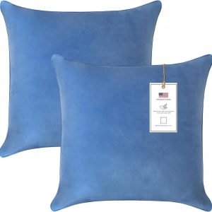 A1HC New Set of 2 Hypoallergenic Fine Soft Velvet Throw Pillow Covers Only, for Sofa, Bed, Vibrant Colors and Hidden Zipper. Enhance Your Living Space with Decorative Pillow 18″x18″, Prussian Blue