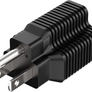 5-15P to 5-15R, 5-20R, 6-15R, 6-20R Adapter, Plugrand 15 Amp Household AC Plug to 20 Amp T Blade Adapter, 4 in 1 AC Power Plug,15A 125V to 20A 250V Adapters