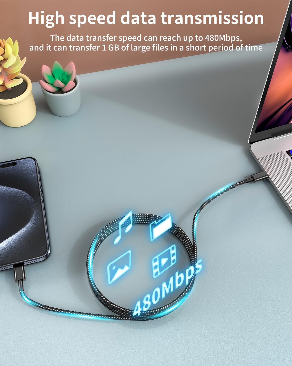 USB C to USB C Cable, 5Pack 6FT 60W(3.1A) Nylon Braided USB C Charger Cable for for iPhone 17/ iPhone 16/16 Plus/16 Pro Max/15/15 Plus/15 Pro Max, MacBook Pro, iPad Pro Air,Samsung S24/S24 Ultra/S23 - Image 4