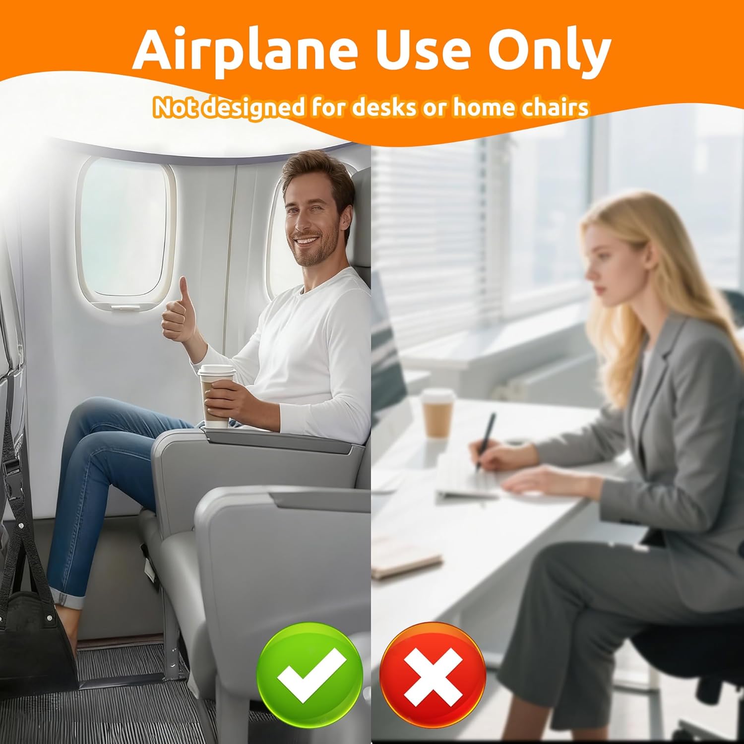 Airplane Foot Hammock, Ergonomic Foot Hammock for Plane Travel with Eye Mask and Earplugs (Memory Foam),Perfect Airplane Gadgets or Plane Travel Essentials to Relax Your Feet - Image 2