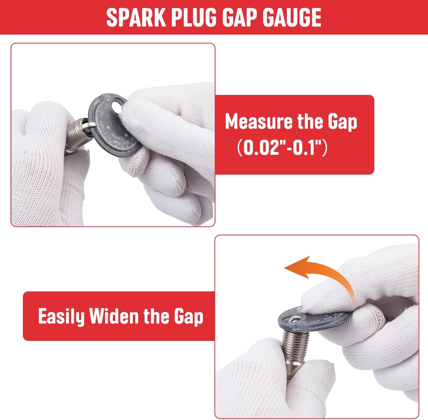 Spark Plug Gap Tool Set with Feeler & Gap Gauge for Most 10mm-16mm Spark Plugs – Universal Gapper for Gapping Adjustment and Measurement - Image 3