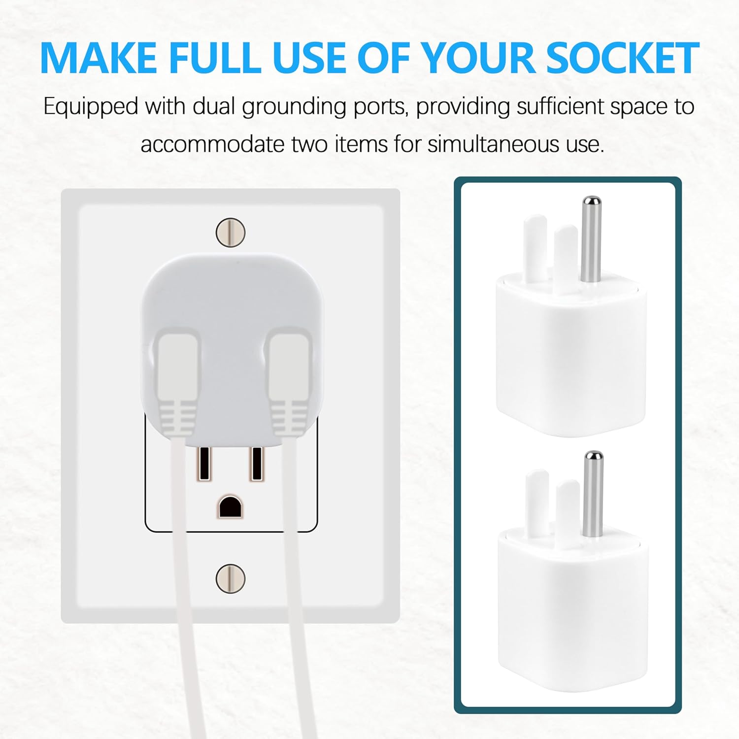 Grounding Plug Adapter, Suitable for Dual Port Grounding Connections of Grounding Pads, Bed Sheets, And Wristbands, Universal B-Type Socket Compatible With Splitters - Image 6